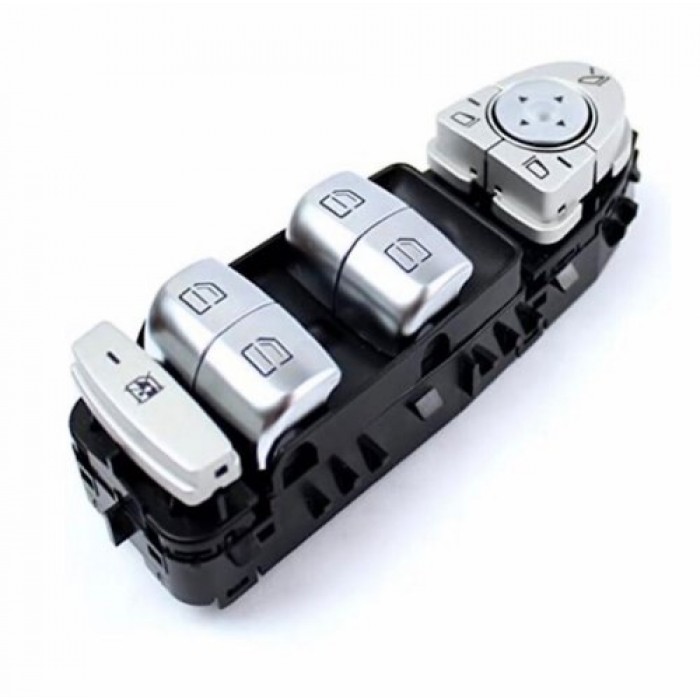 Power Window Switch For Mercedes Crome Button (Black)